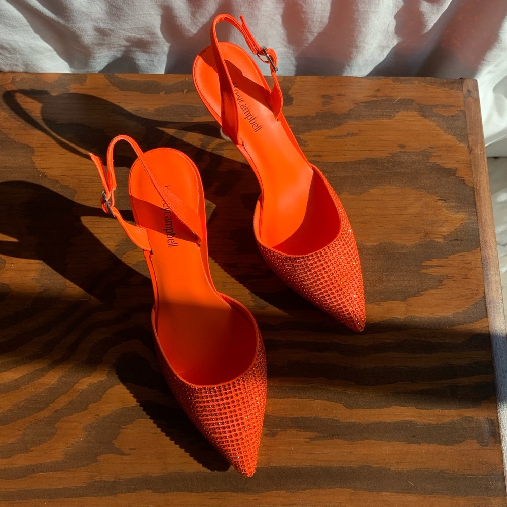 Jeffrey Campbell Zivote Slingback Heel in Orange